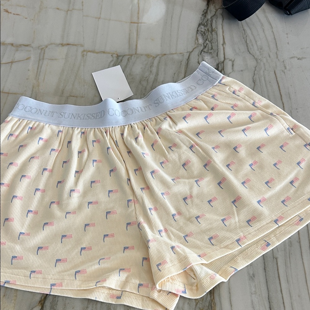 : NWT Ash & Aspen American Flag PJ Shorts | Sunkissed Coconut